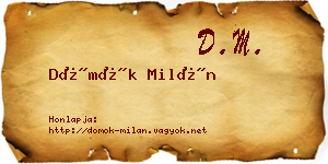 Dömök Milán névjegykártya